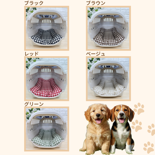 【送料無料】犬猫用 クレートマット Mサイズ|キャリー・おでかけにも便利 ギンガムチェック柄 全5色