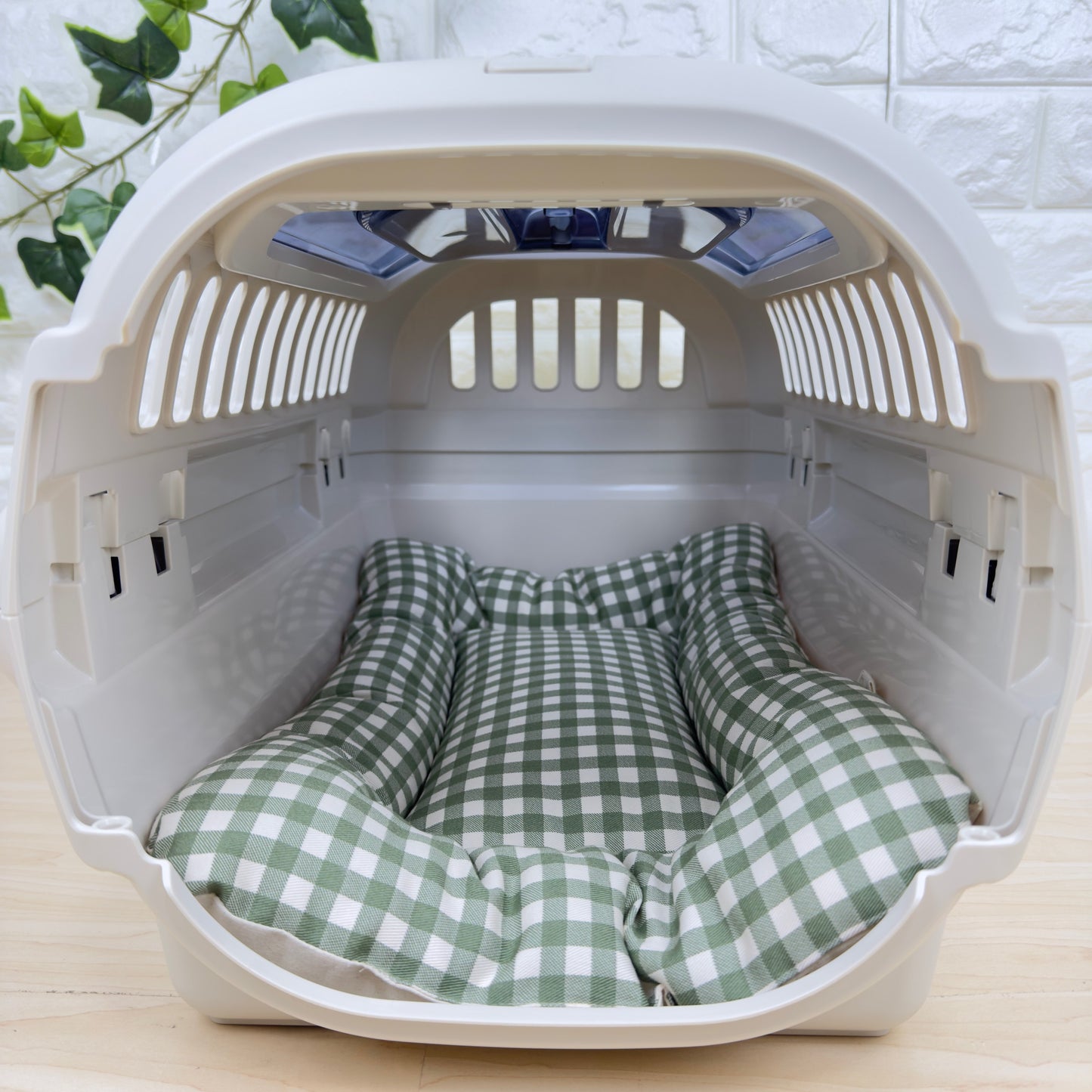 【送料無料】犬猫用 クレートマット Sサイズ|キャリー・おでかけにも便利 ギンガムチェック柄