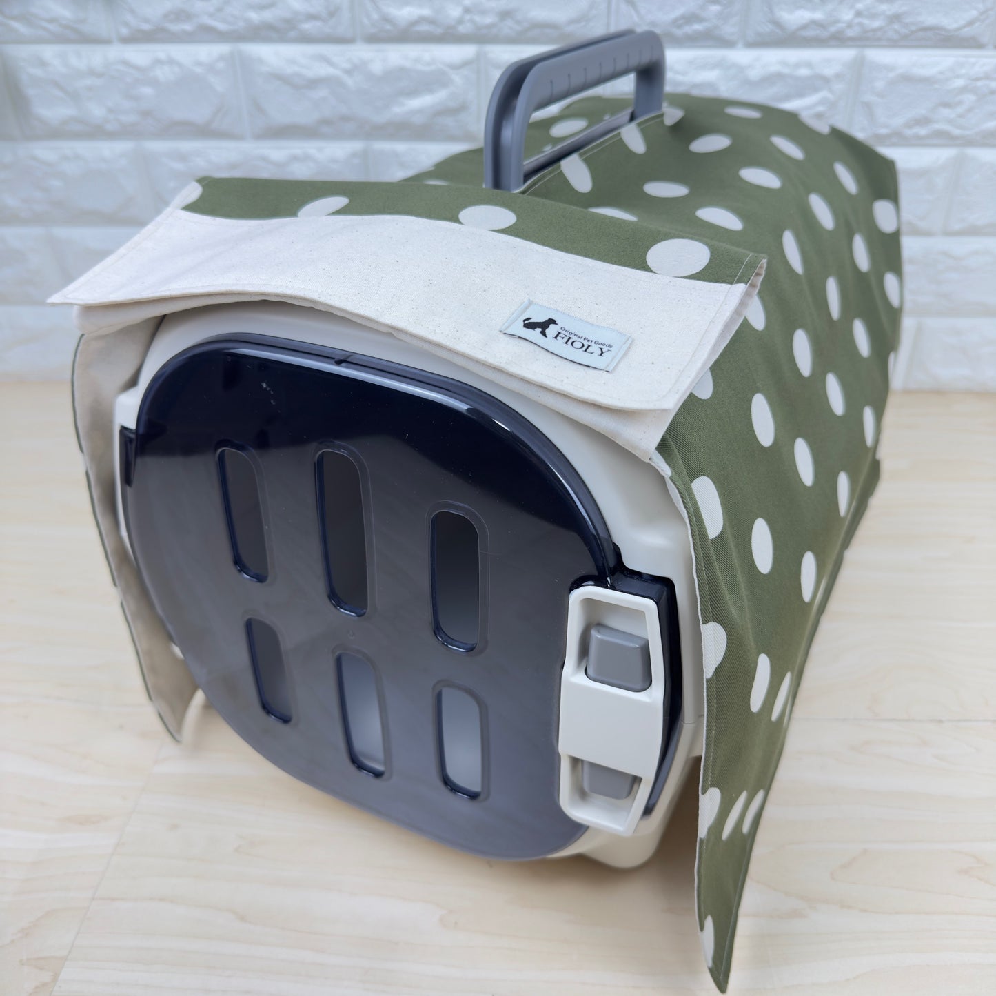 【送料無料】Sサイズ 犬猫用クレートカバー|スポッとかぶせるやさしい目隠しカバー ハーフドット柄