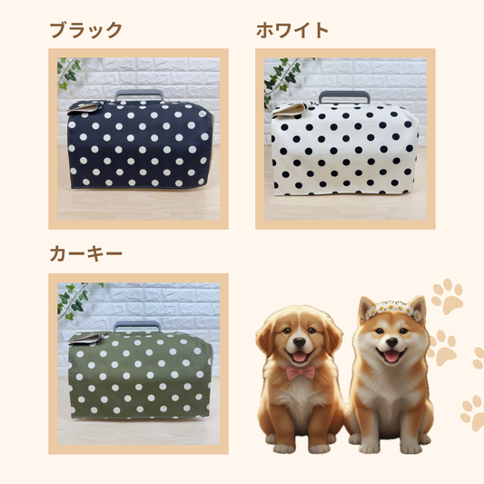 【送料無料】Mサイズ 犬猫用クレートカバー|スポッとかぶせるやさしい目隠しカバー ハーフドット柄