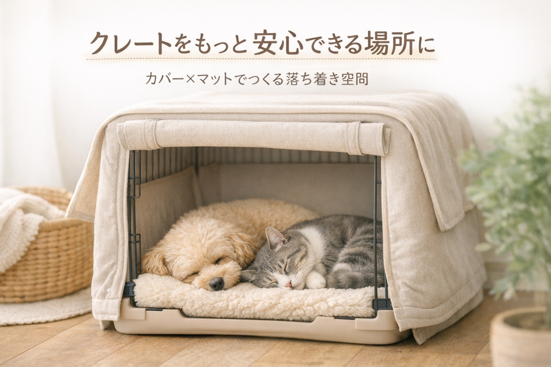 クレートをもっと安心できる場所に。カバー×マットの「ダブル使い」で変わる、犬と猫の落ち着き空