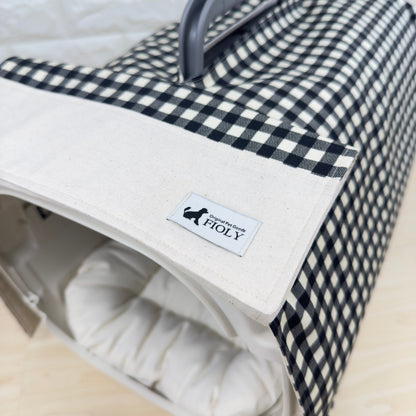 【送料無料】Sサイズ 犬猫用クレートカバー｜スポッとかぶせるやさしい目隠しカバー　ギンガムチェック柄