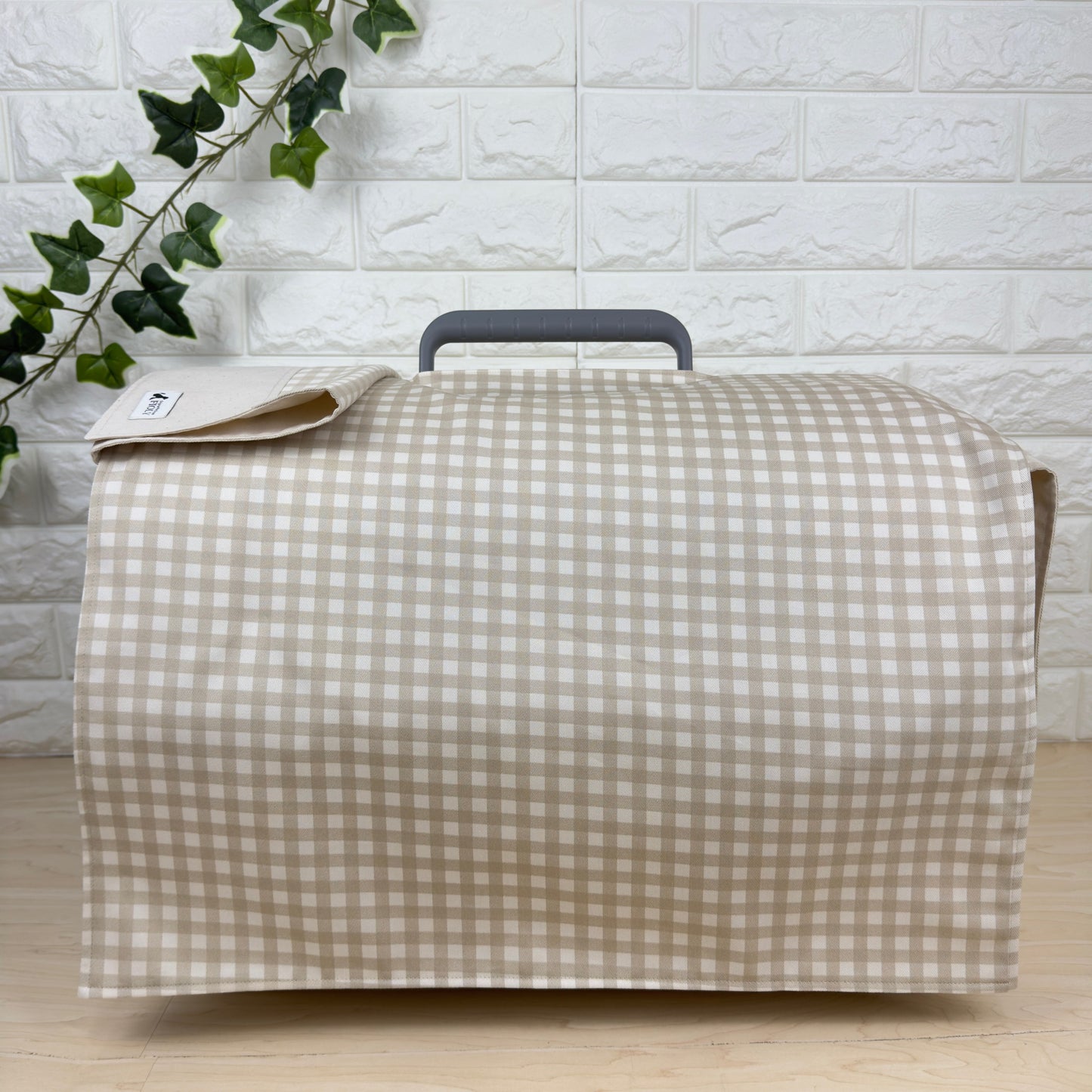 【送料無料】Mサイズ　犬猫用クレートカバー｜スポッとかぶせるやさしい目隠しカバー　ギンガムチェック柄