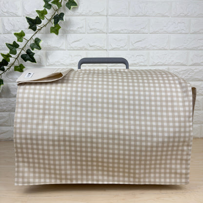 【送料無料】Mサイズ　犬猫用クレートカバー｜スポッとかぶせるやさしい目隠しカバー　ギンガムチェック柄