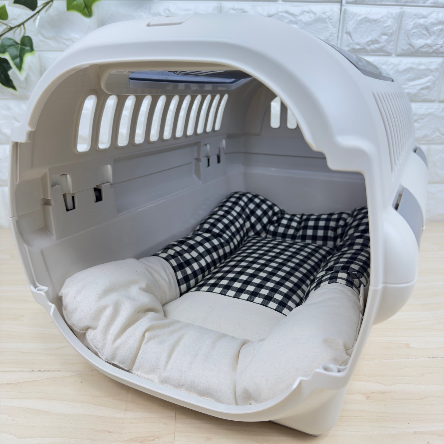 【送料無料】犬猫用 クレートマット Sサイズ｜キャリー・おでかけにも便利　ハーフギンガムチェック柄