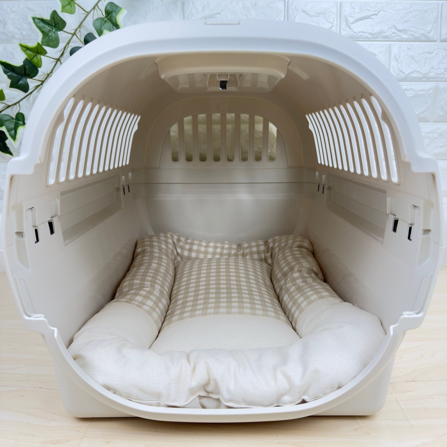 【送料無料】犬猫用 クレートマット Mサイズ｜キャリー・おでかけにも便利 　ハーフギンガムチェック柄 　全５色