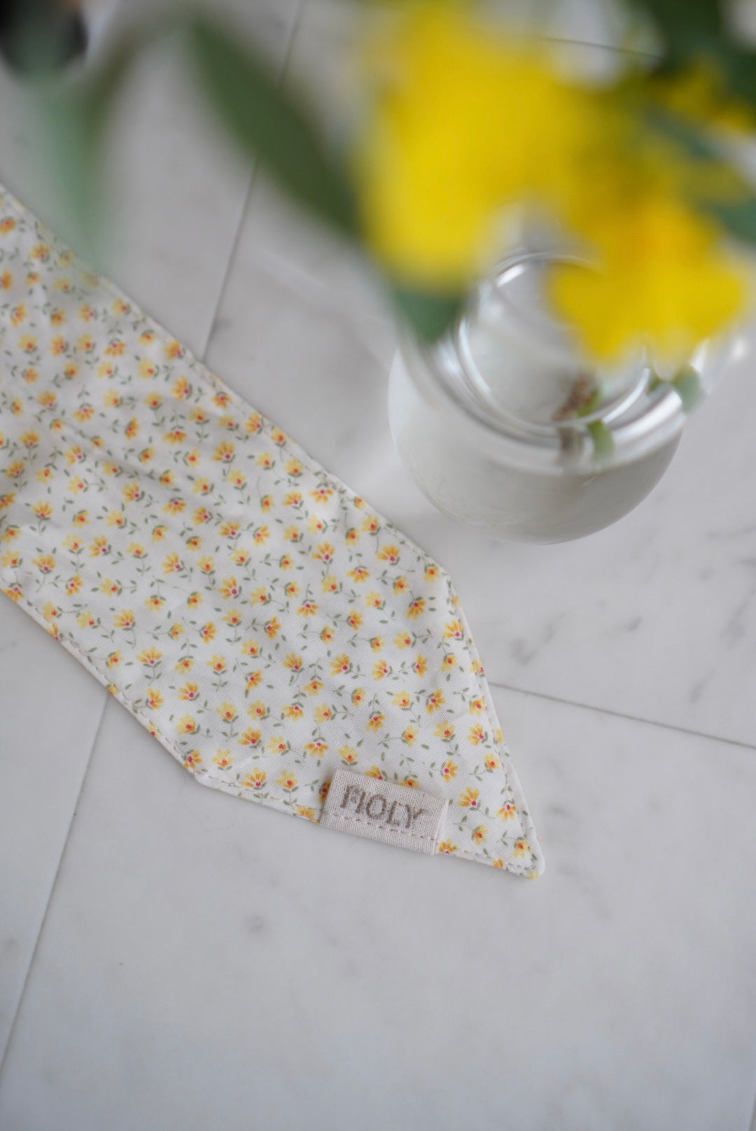 Breeze Bandana － ひんやりクールバンダナ － Yellow flower ｜ 送料無料 ｜ 4サイズ展開（XS/S/M/L）
