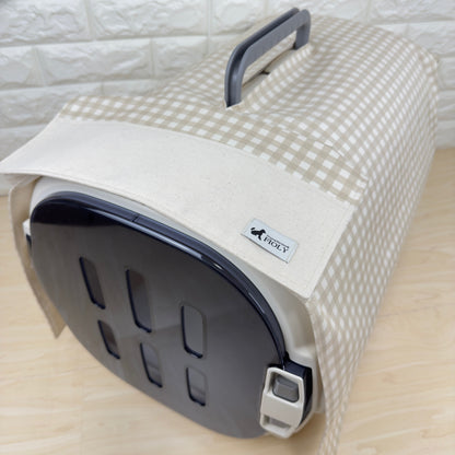 【送料無料】Mサイズ　犬猫用クレートカバー｜スポッとかぶせるやさしい目隠しカバー　ギンガムチェック柄