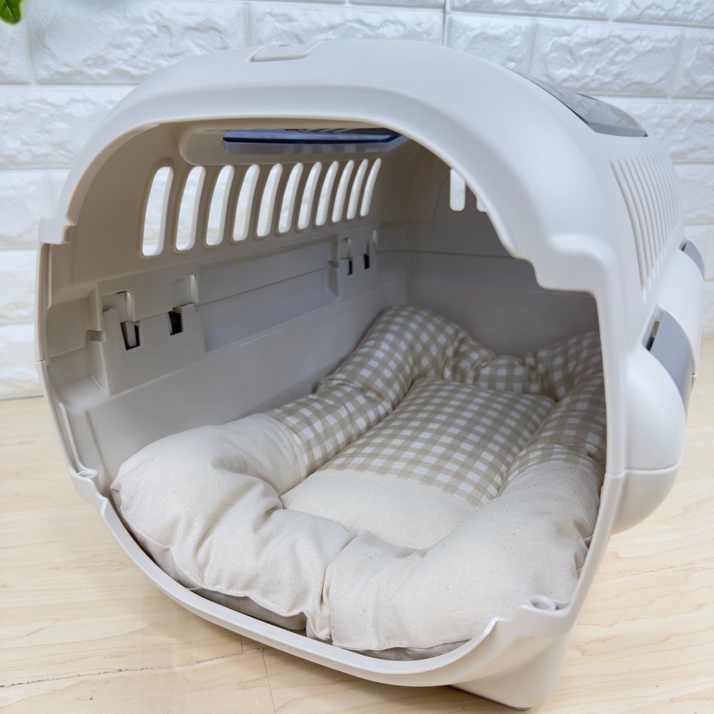 【送料無料】犬猫用 クレートマット Sサイズ｜キャリー・おでかけにも便利　ハーフギンガムチェック柄