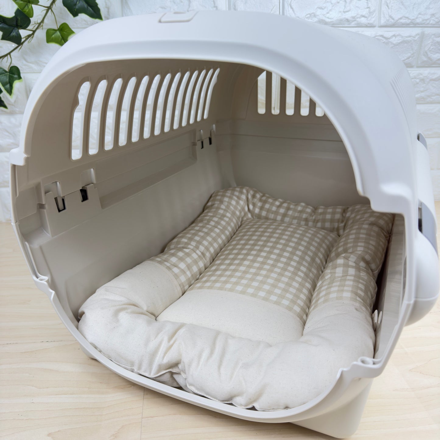 【送料無料】犬猫用 クレートマット Mサイズ｜キャリー・おでかけにも便利 　ハーフギンガムチェック柄 　全５色