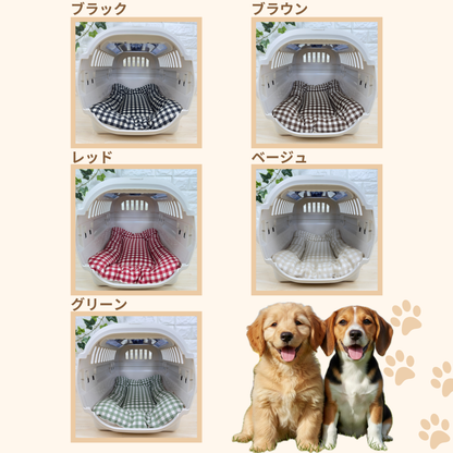 【送料無料】犬猫用 クレートマット Sサイズ｜キャリー・おでかけにも便利　ギンガムチェック柄