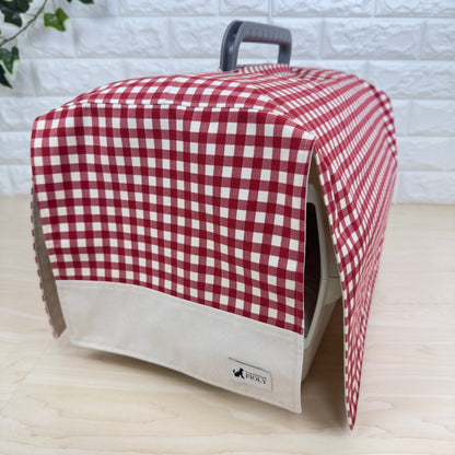 【送料無料】Sサイズ 犬猫用クレートカバー｜スポッとかぶせるやさしい目隠しカバー　ギンガムチェック柄