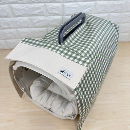 【送料無料】Sサイズ 犬猫用クレートカバー｜スポッとかぶせるやさしい目隠しカバー　ギンガムチェック柄