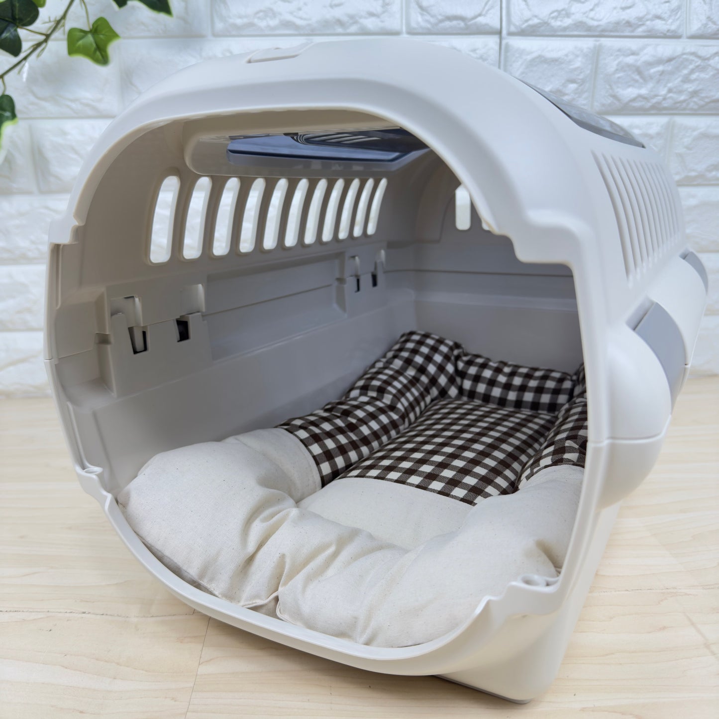 【送料無料】犬猫用 クレートマット Sサイズ｜キャリー・おでかけにも便利　ハーフギンガムチェック柄
