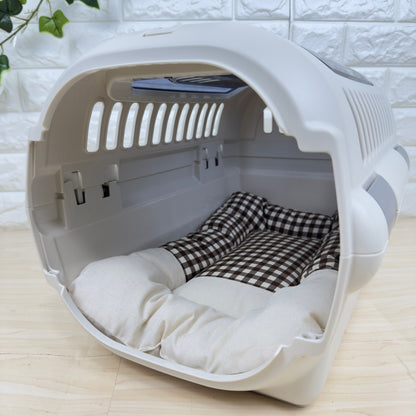 【送料無料】犬猫用 クレートマット Sサイズ｜キャリー・おでかけにも便利　ハーフギンガムチェック柄