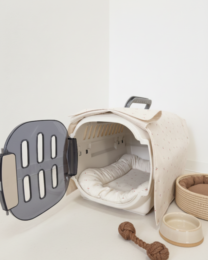 【送料無料】Mini Cherry柄　クレートカバー｜犬猫用 やさしい目隠しカバー　４サイズ展開