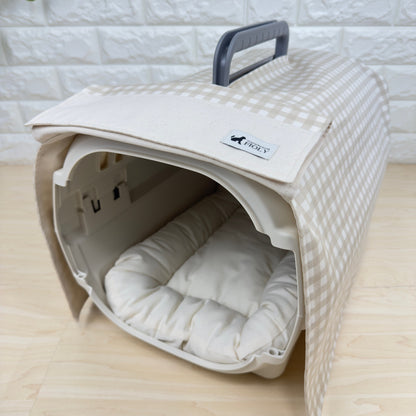 【送料無料】Sサイズ 犬猫用クレートカバー｜スポッとかぶせるやさしい目隠しカバー　ギンガムチェック柄
