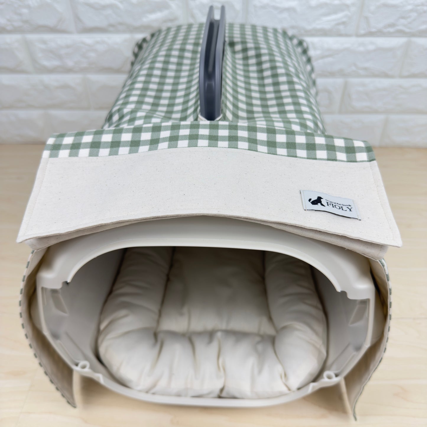 【送料無料】Sサイズ 犬猫用クレートカバー｜スポッとかぶせるやさしい目隠しカバー　ギンガムチェック柄