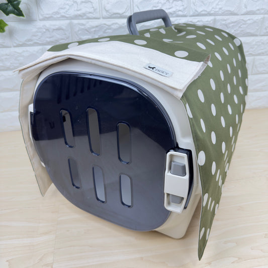 【送料無料】Mサイズ 犬猫用クレートカバー｜スポッとかぶせるやさしい目隠しカバー　ハーフドット柄