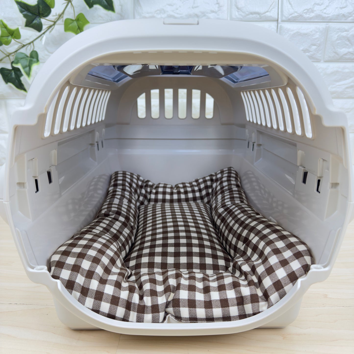 【送料無料】犬猫用 クレートマット Sサイズ｜キャリー・おでかけにも便利　ギンガムチェック柄