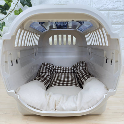 【送料無料】犬猫用 クレートマット Sサイズ｜キャリー・おでかけにも便利　ハーフギンガムチェック柄