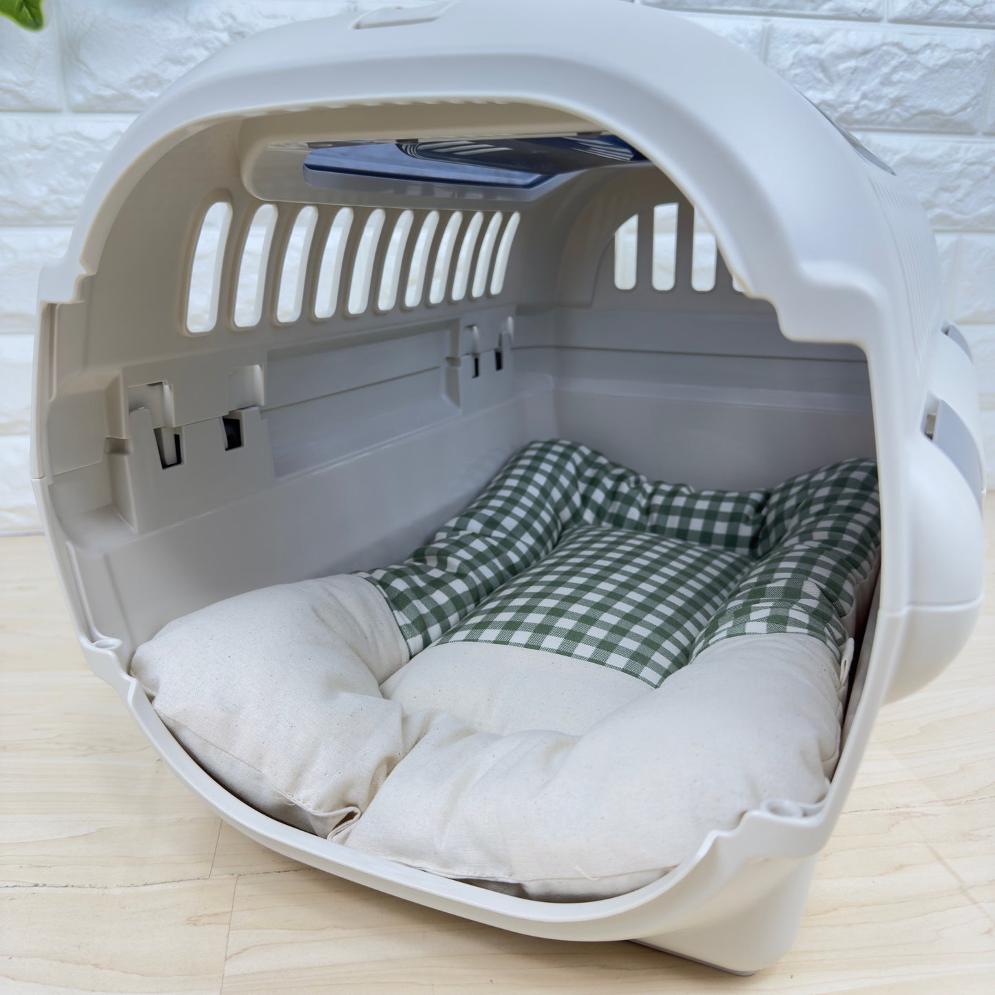 【送料無料】犬猫用 クレートマット Sサイズ｜キャリー・おでかけにも便利　ハーフギンガムチェック柄