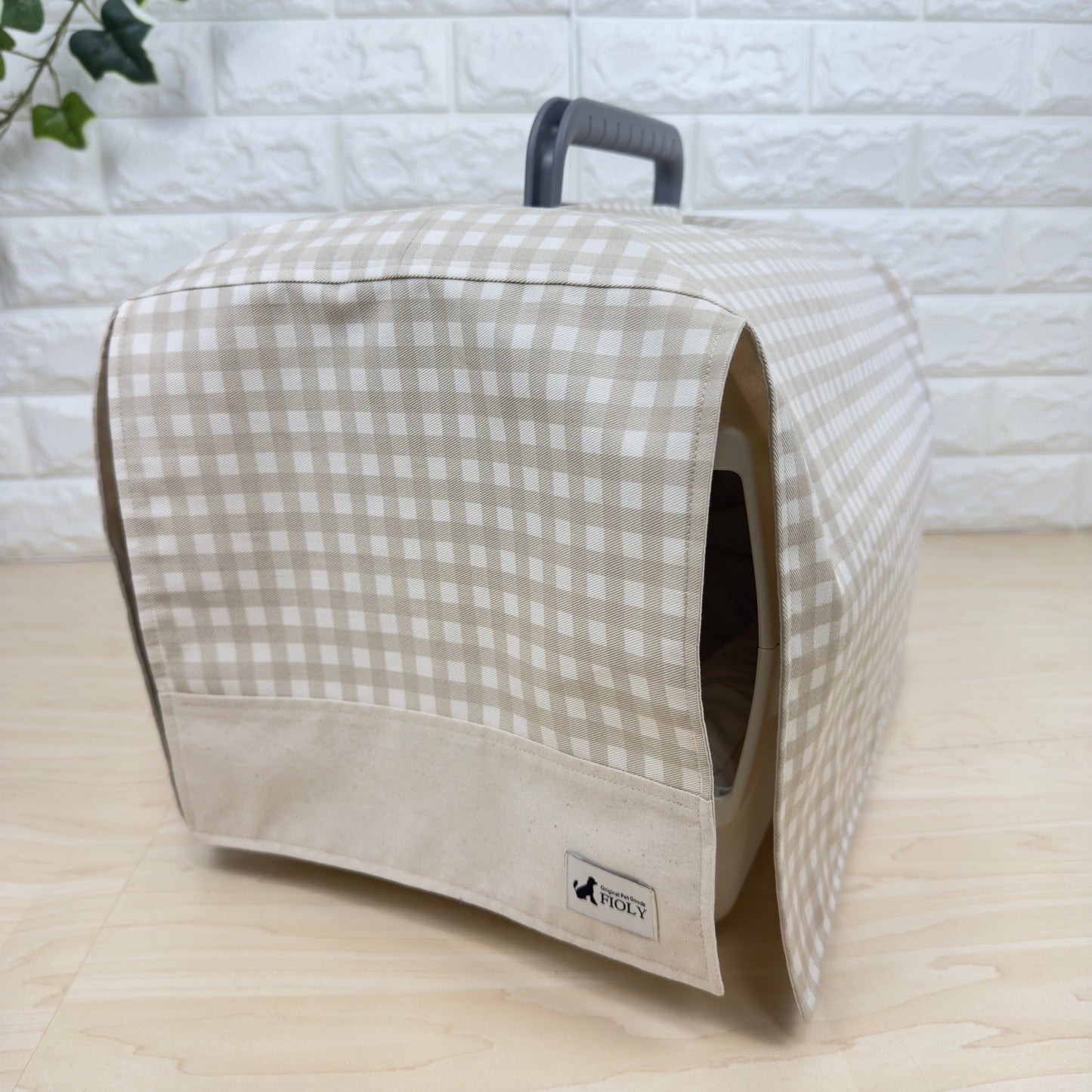 【送料無料】Sサイズ 犬猫用クレートカバー｜スポッとかぶせるやさしい目隠しカバー　ギンガムチェック柄