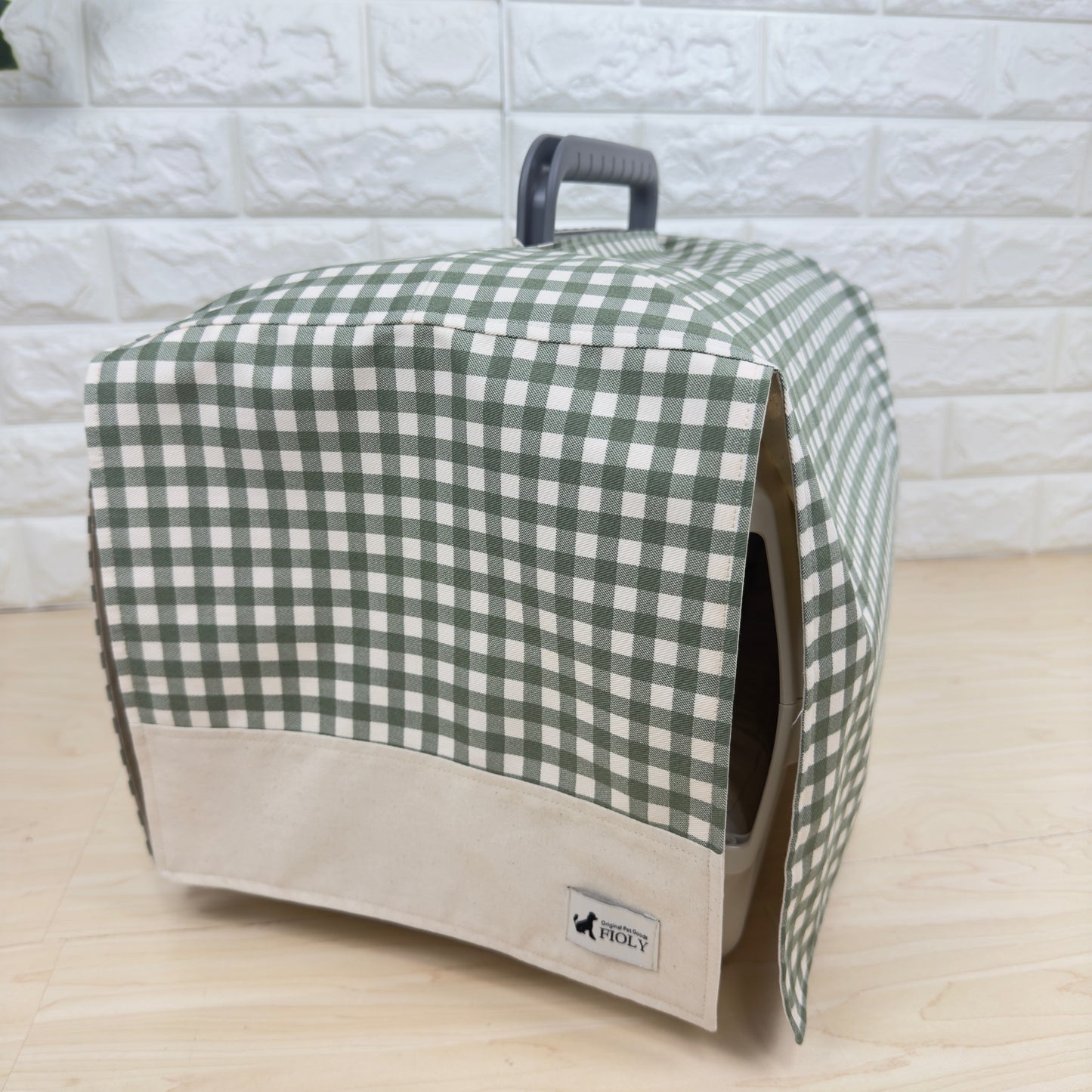 【送料無料】Sサイズ 犬猫用クレートカバー｜スポッとかぶせるやさしい目隠しカバー　ギンガムチェック柄