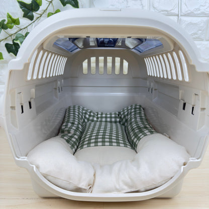 【送料無料】犬猫用 クレートマット Sサイズ｜キャリー・おでかけにも便利　ハーフギンガムチェック柄