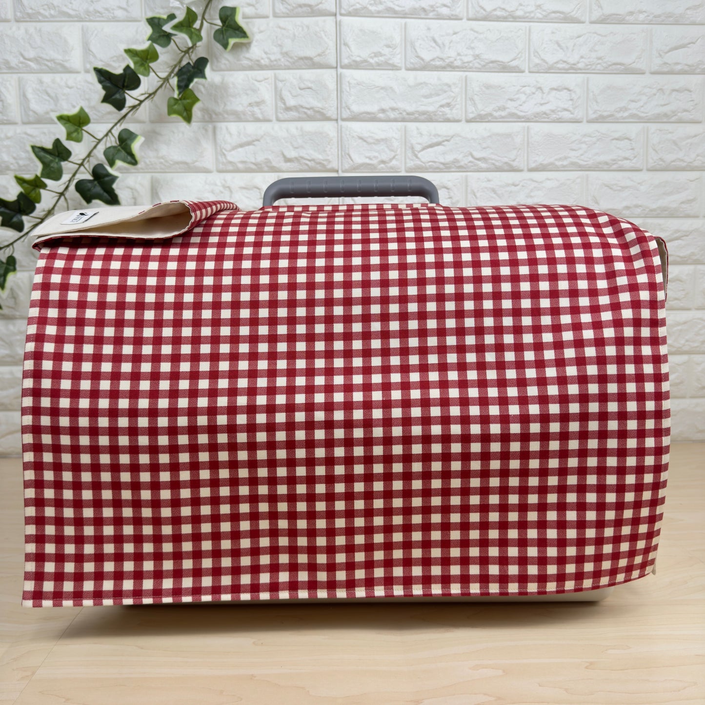 【送料無料】Mサイズ　犬猫用クレートカバー｜スポッとかぶせるやさしい目隠しカバー　ギンガムチェック柄