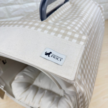 【送料無料】Sサイズ 犬猫用クレートカバー｜スポッとかぶせるやさしい目隠しカバー　ギンガムチェック柄