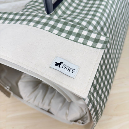 【送料無料】Sサイズ 犬猫用クレートカバー｜スポッとかぶせるやさしい目隠しカバー　ギンガムチェック柄