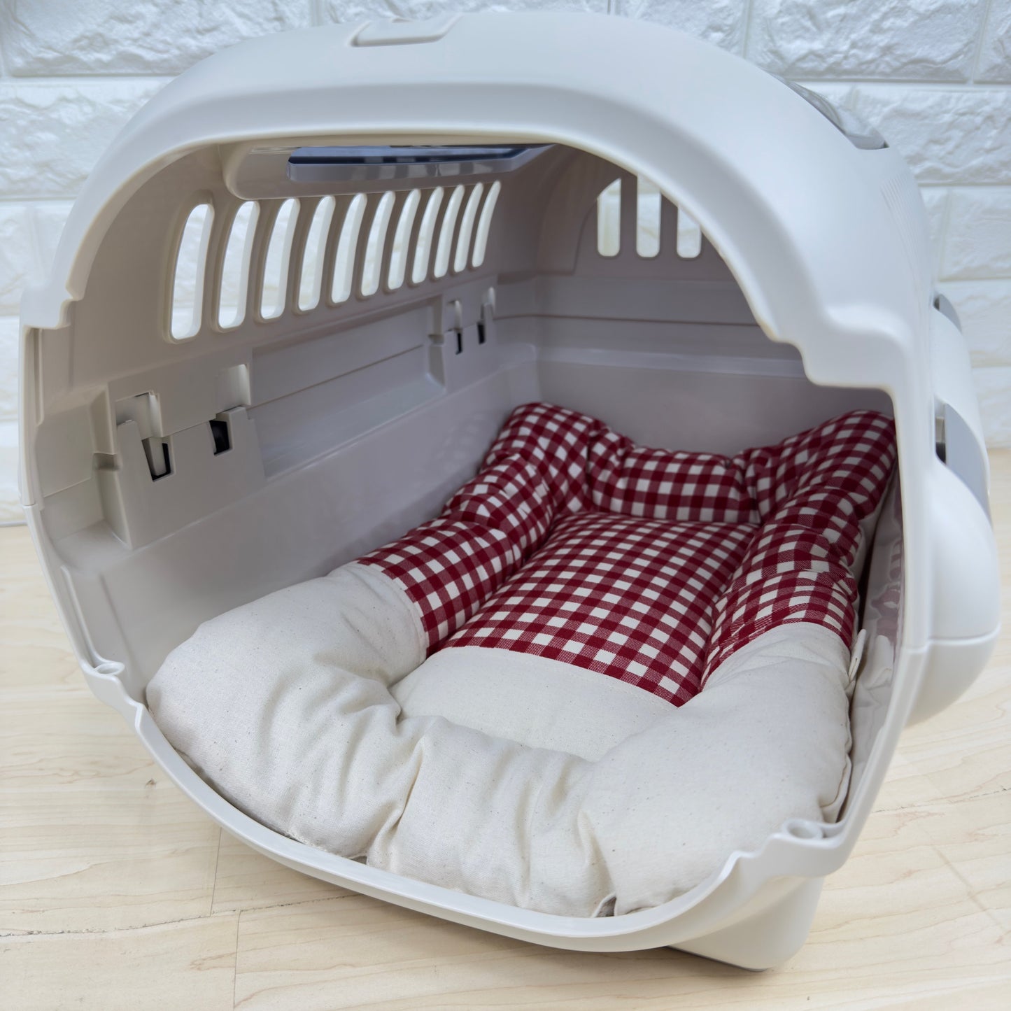 【送料無料】犬猫用 クレートマット Sサイズ｜キャリー・おでかけにも便利　ハーフギンガムチェック柄