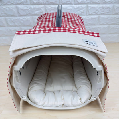 【送料無料】Sサイズ 犬猫用クレートカバー｜スポッとかぶせるやさしい目隠しカバー　ギンガムチェック柄