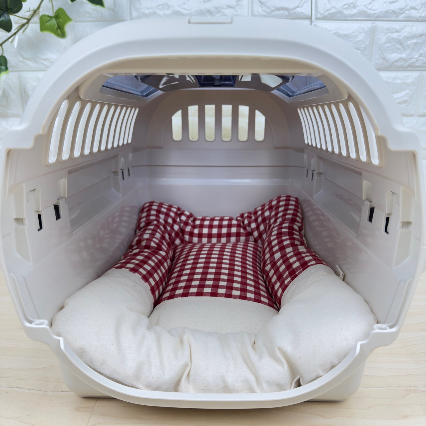 【送料無料】犬猫用 クレートマット Sサイズ｜キャリー・おでかけにも便利　ハーフギンガムチェック柄