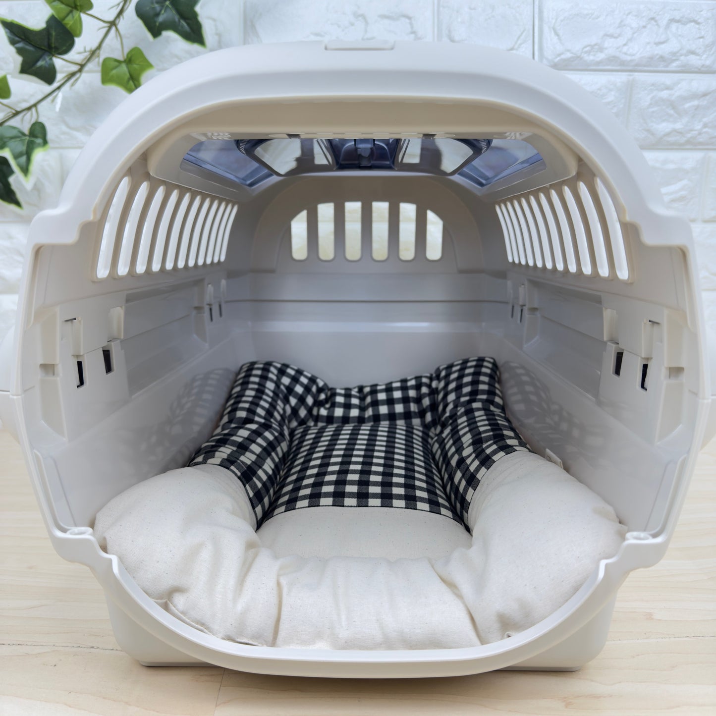 【送料無料】犬猫用 クレートマット Mサイズ｜キャリー・おでかけにも便利 　ハーフギンガムチェック柄 　全５色