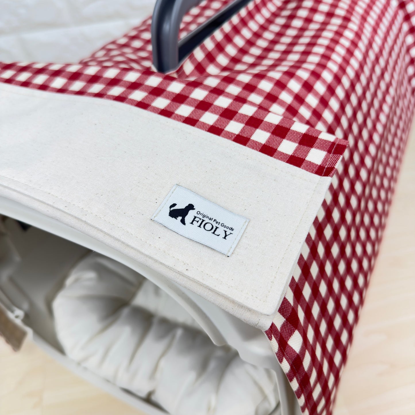 【送料無料】Sサイズ 犬猫用クレートカバー｜スポッとかぶせるやさしい目隠しカバー　ギンガムチェック柄