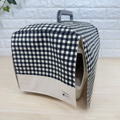 【送料無料】Sサイズ 犬猫用クレートカバー｜スポッとかぶせるやさしい目隠しカバー　ギンガムチェック柄
