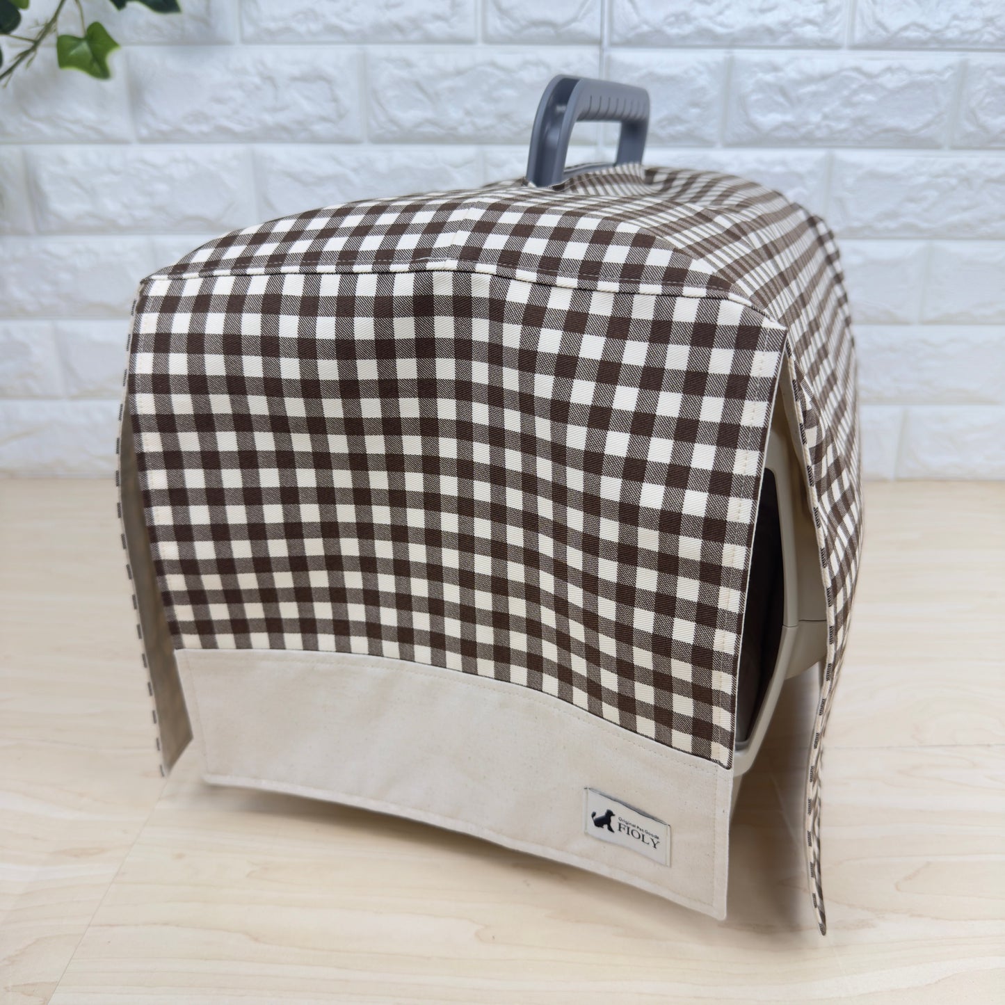 【送料無料】Sサイズ 犬猫用クレートカバー｜スポッとかぶせるやさしい目隠しカバー　ギンガムチェック柄