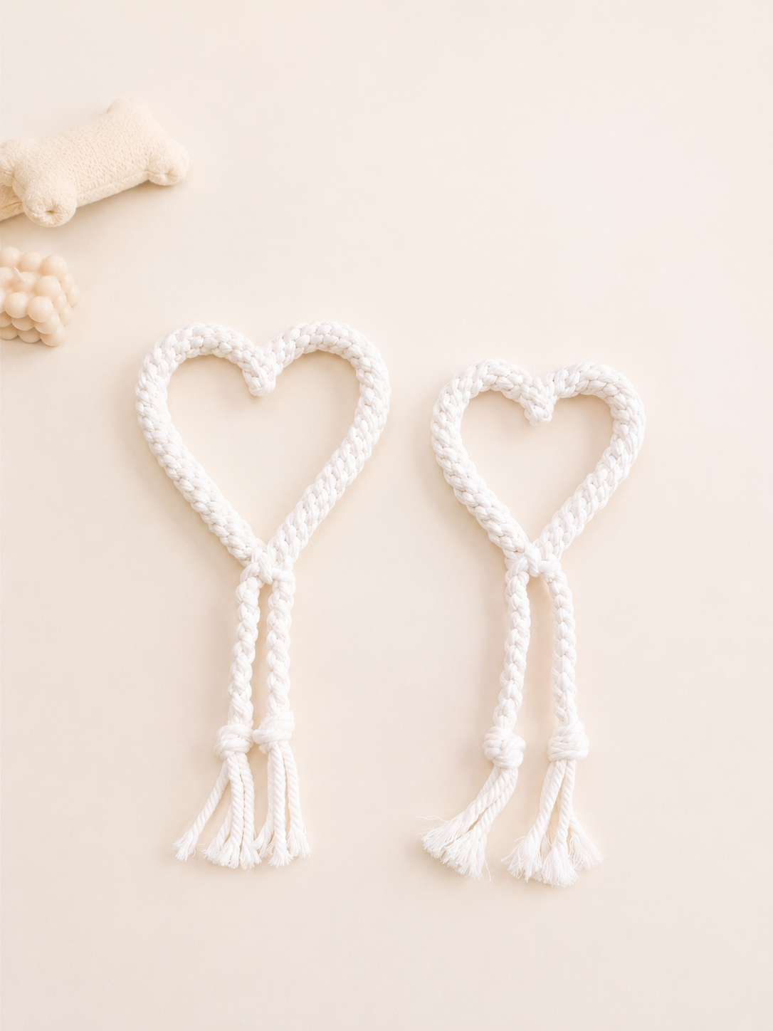 Macramé Dental Rope Toy - マクラメデンタルロープトイ - Heart Knot｜送料無料｜2サイズ展開（S・M）