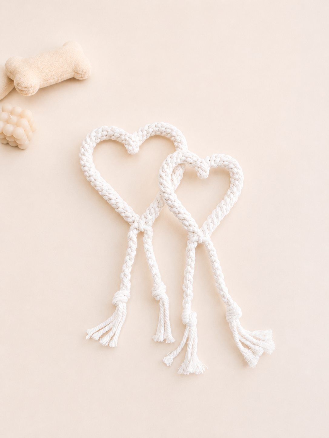 Macramé Dental Rope Toy - マクラメデンタルロープトイ - Heart Knot｜送料無料｜2サイズ展開（S・M）
