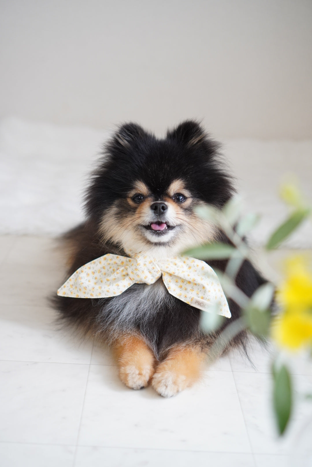 Breeze Bandana － ひんやりクールバンダナ － Yellow flower ｜ 送料無料 ｜ 4サイズ展開（XS/S/M/L）