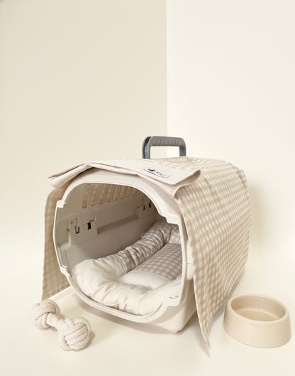 FIOLY クレートマット 犬 猫 用｜送料無料｜洗える 綿100％｜全５色 4サイズ展開｜通院・移動・ハウス用　ギンガムチェック柄