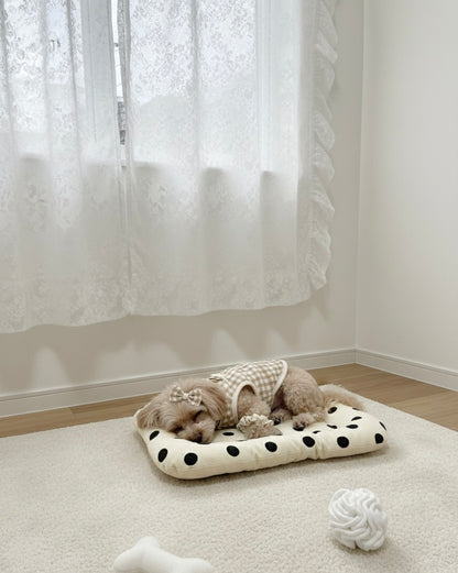 FIOLY クレートマット 犬 猫 用｜送料無料｜洗える 綿100％｜全３色 4サイズ展開｜通院・移動・ハウス用　　ドット柄