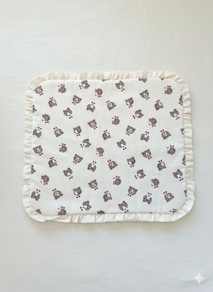 FIOLY 犬用カフェマット　くまさん柄｜綿100％・洗濯OK｜フリルあり／なし｜送料無料