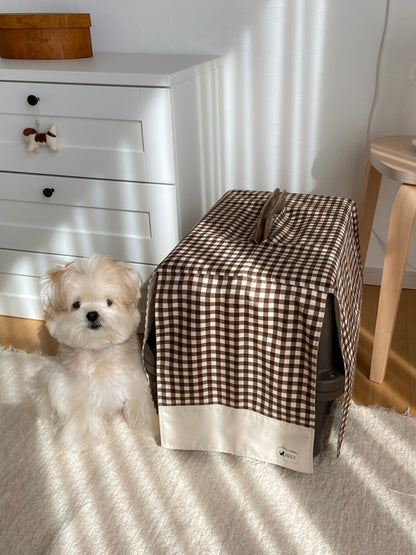 【送料無料】犬・猫用 クレートカバー｜かぶせるだけで落ち着く安心空間｜綿100％・全５色　4サイズ展開｜FIOLY　ギンガムチェック柄