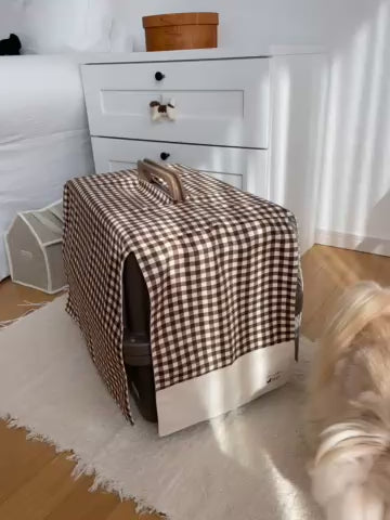 【送料無料】犬・猫用 クレートカバー｜かぶせるだけで落ち着く安心空間｜綿100％・全５色　4サイズ展開｜FIOLY　ギンガムチェック柄